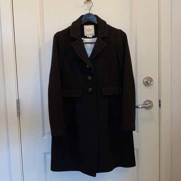 Kate Spade Removable Fur Collar Wool Coat - Picture 8 of 9